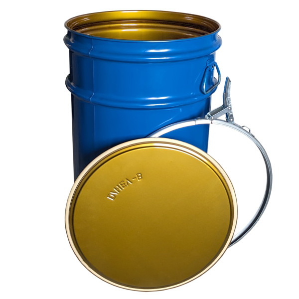 Stahlfass 60 Liter Deckelfass blau