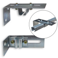 Wandhalterung für Deckenlaufschienen, variabel einstellbar Wandhalterung für Deckenlaufschienen, variabel einstellbar