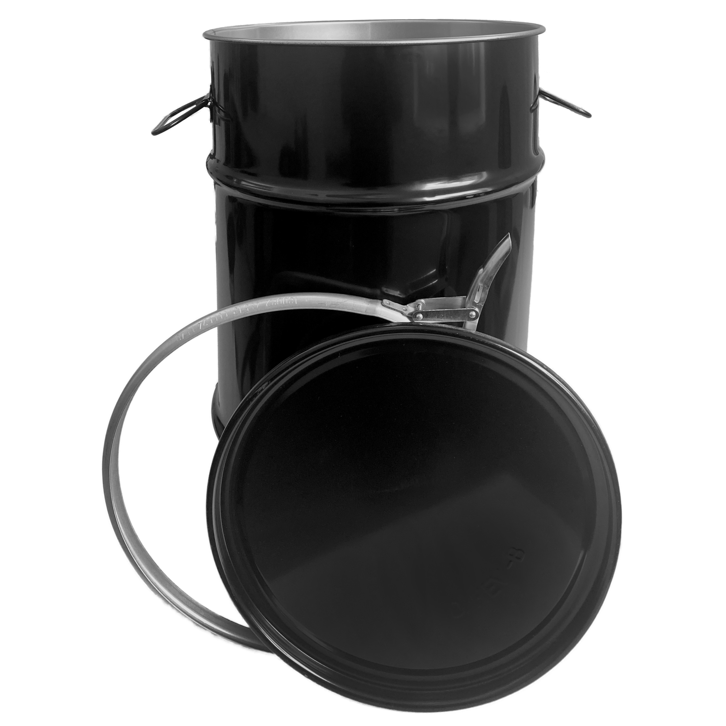60 Liter Deckelfass Schwarz - Vielseitiges Fass Fü Produktbild-Vorschau 5