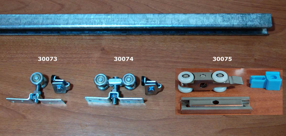 stahl inkl Beschlagset f/ür Schiebet/ür Laufschiene 2,5m 55 kg